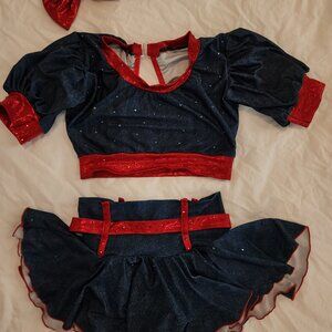 Custom Designed and Rhinestoned Pumpers Dance Costume in size MA